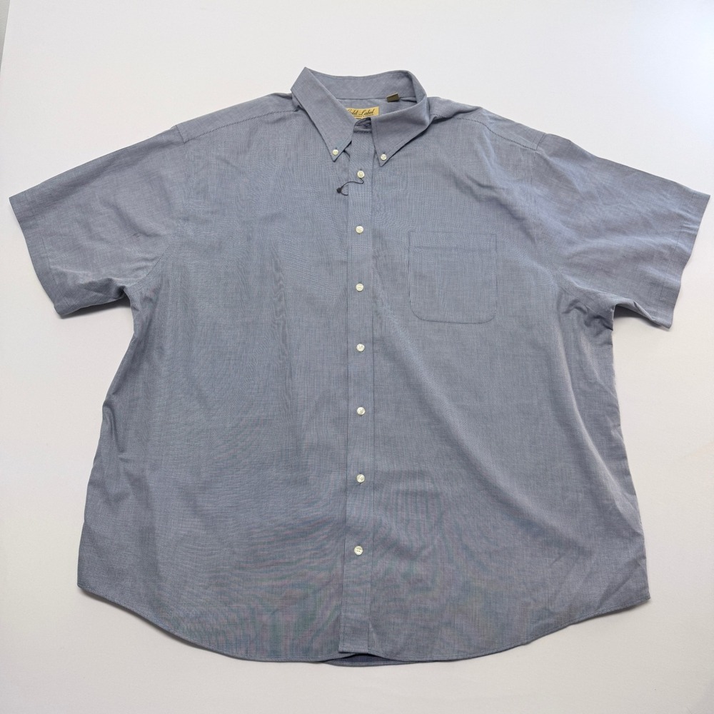 Roundtree Yorke Gold Label Mens 3XB Blue Micro Check Non-Iron Short Sleeve Shirt